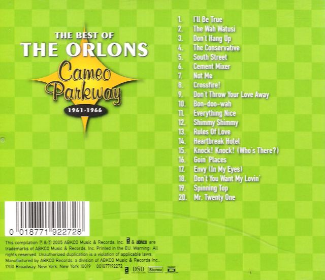 CD - Best Of The Orlons - Cameo Parkway 1961 - 1966