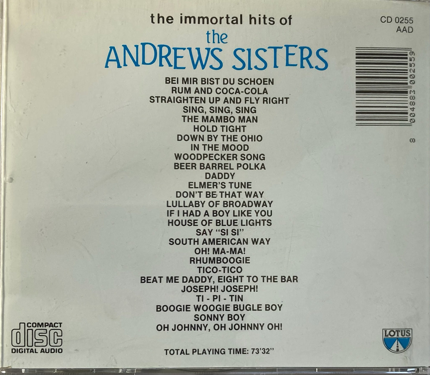 CD - Andrews Sisters - The Immortal Hits Of