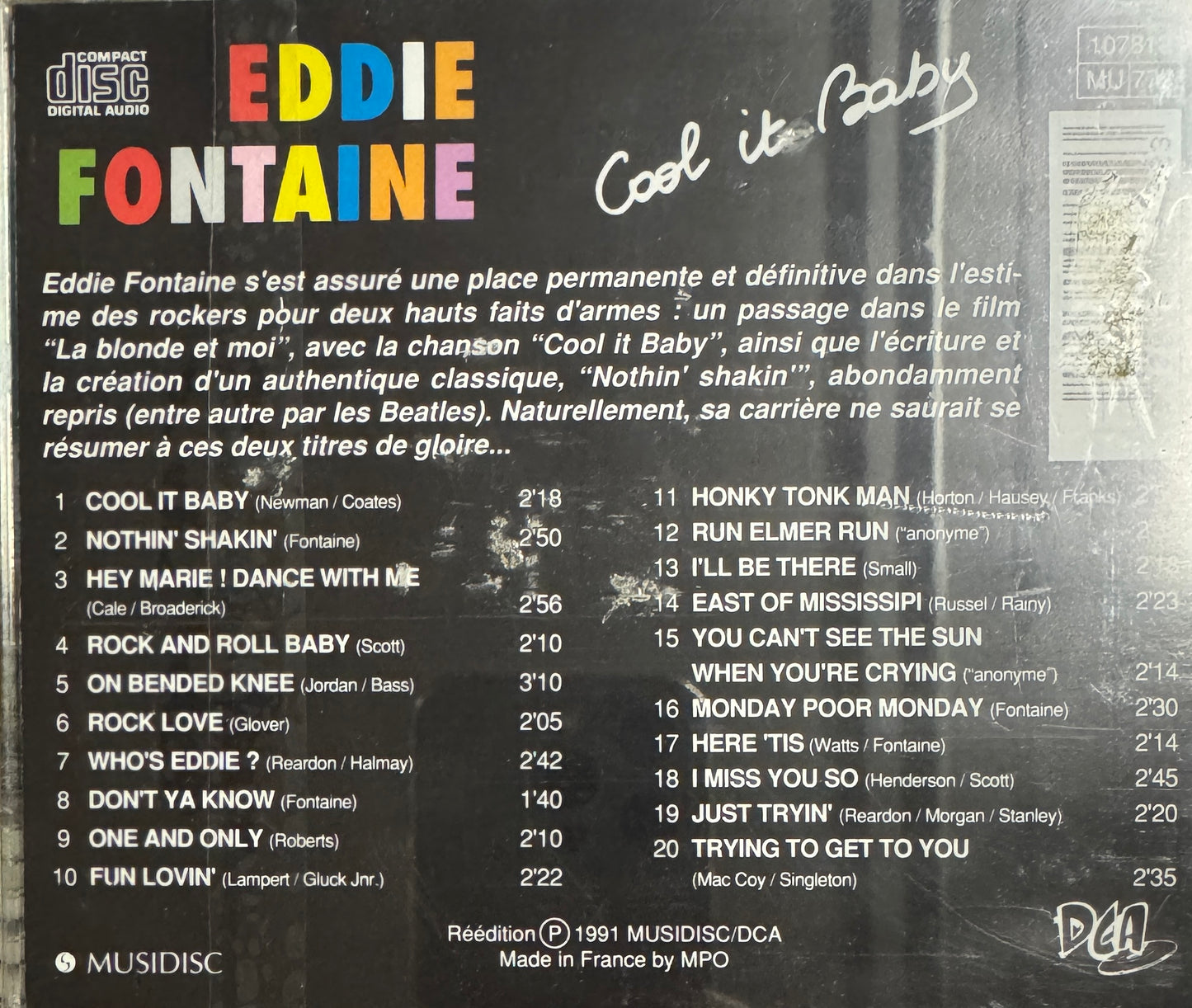 CD - Eddie Fontaine - Cool It Baby