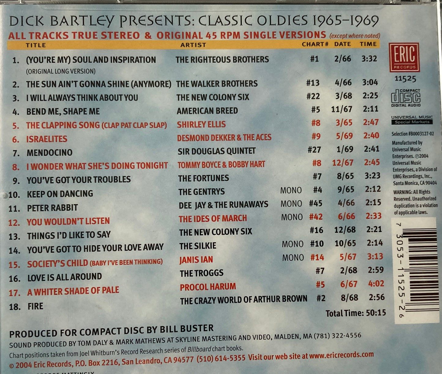 CD - VA - Dick Bartley Presents-Classic Oldies 1965-1969