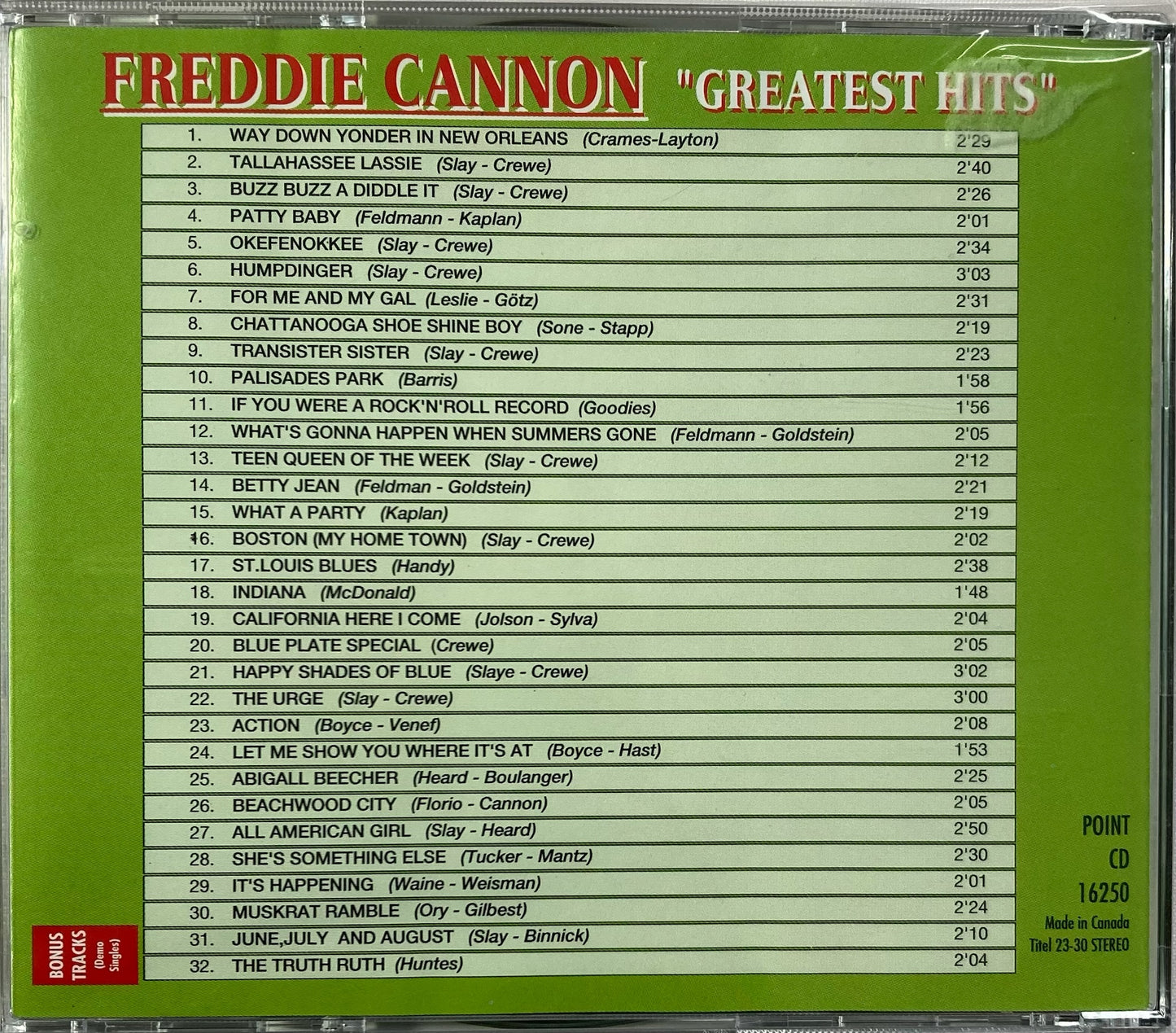 CD - Freddy Cannon's - Greatest Hits