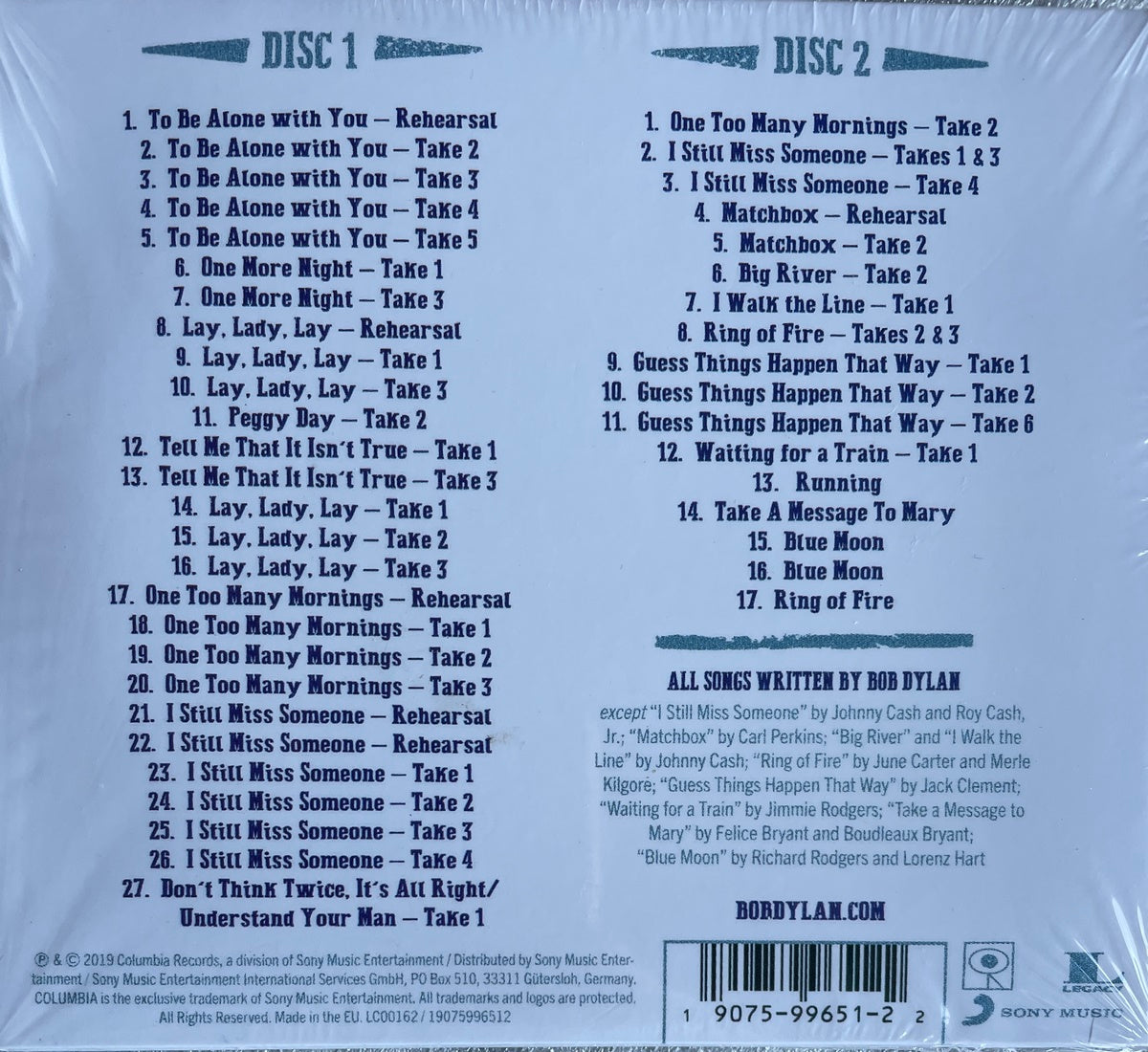 CD - Bob Dylan - 50h Anniversary Collection 1969