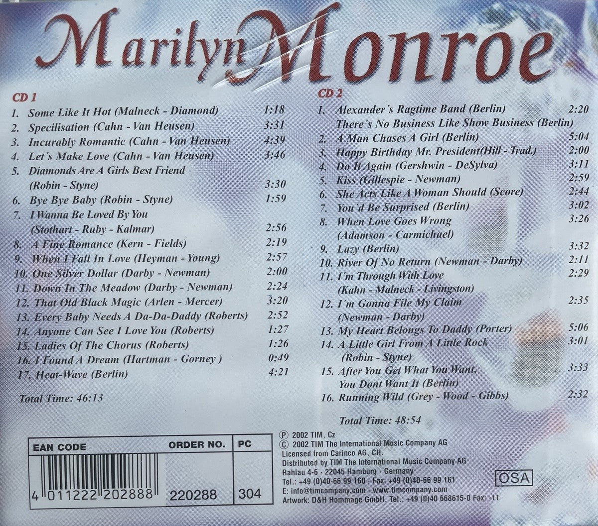 CD-2 - Marilyn Monroe - Diamonds Are A Girls Best Friend