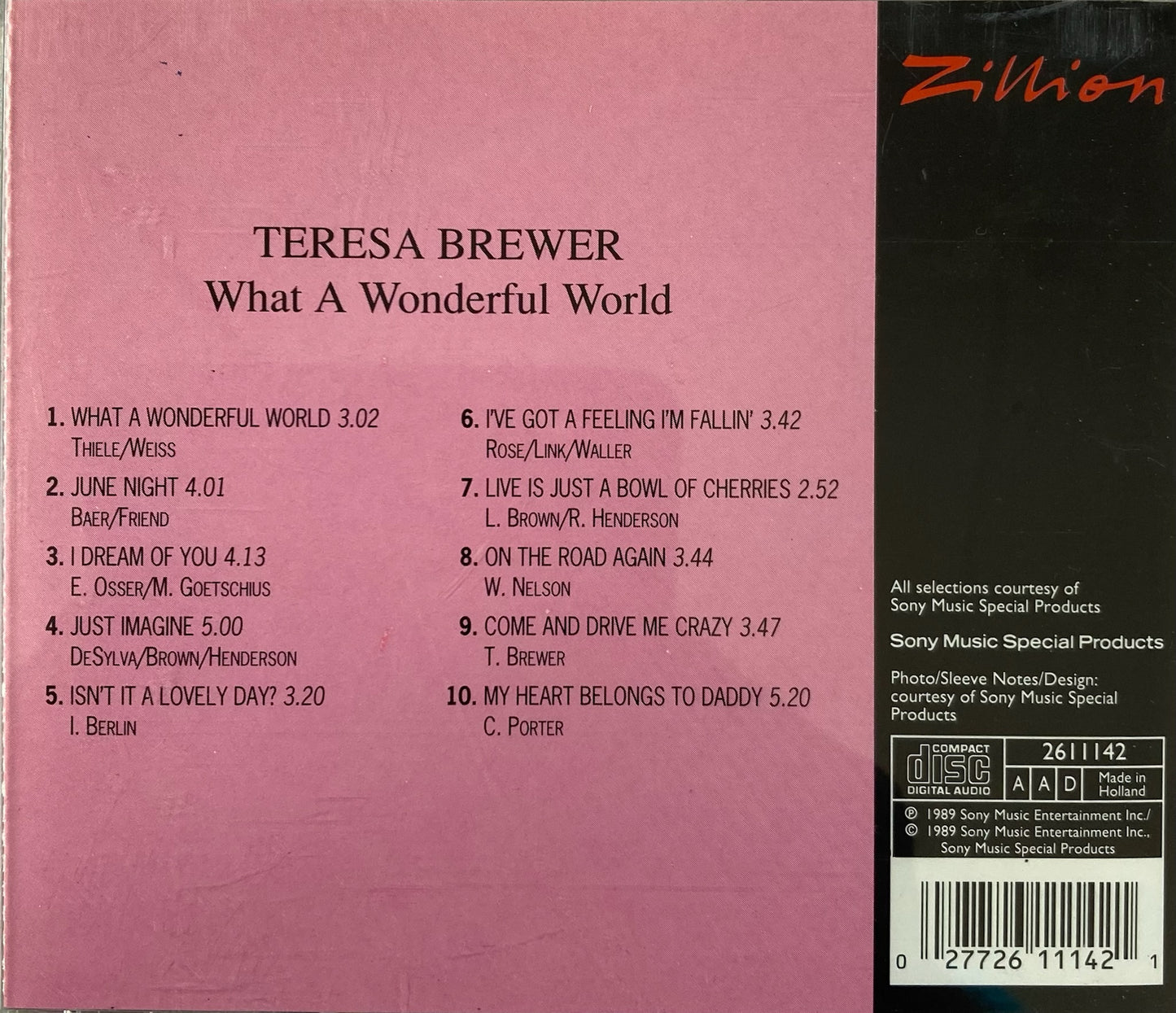 CD - Teresa Brewer - What A Wonderful World