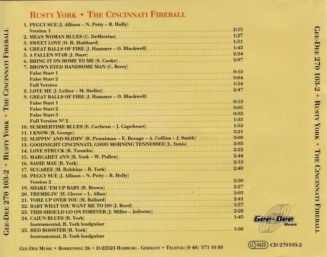 CD - Rusty York - The Cincinnati Fireball