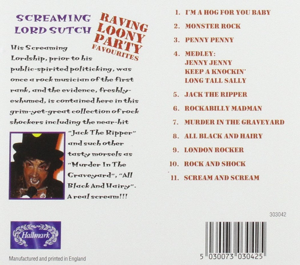 CD - Screaming Lord Sutch - Raving Loony Party Favourites