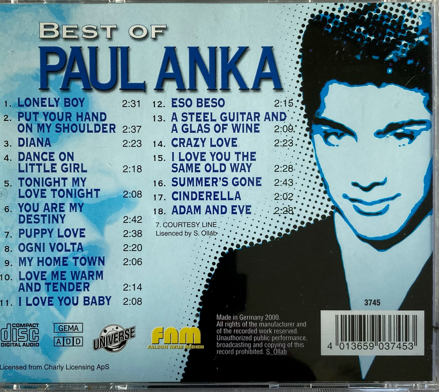 CD - Paul Anka - Best Of Paul Anka