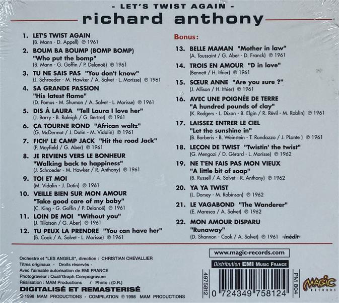 CD - Richard Anthony - Let's Twist Again