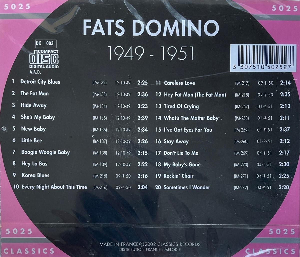 CD - Fats Domino - The Chronological 1949-1951 Classics