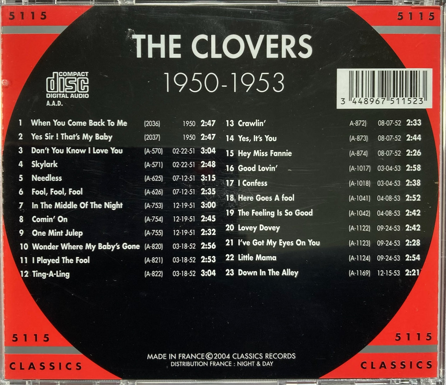 CD - Classics Blues & Rhythm Series - The Chronological Clovers 1950-1953