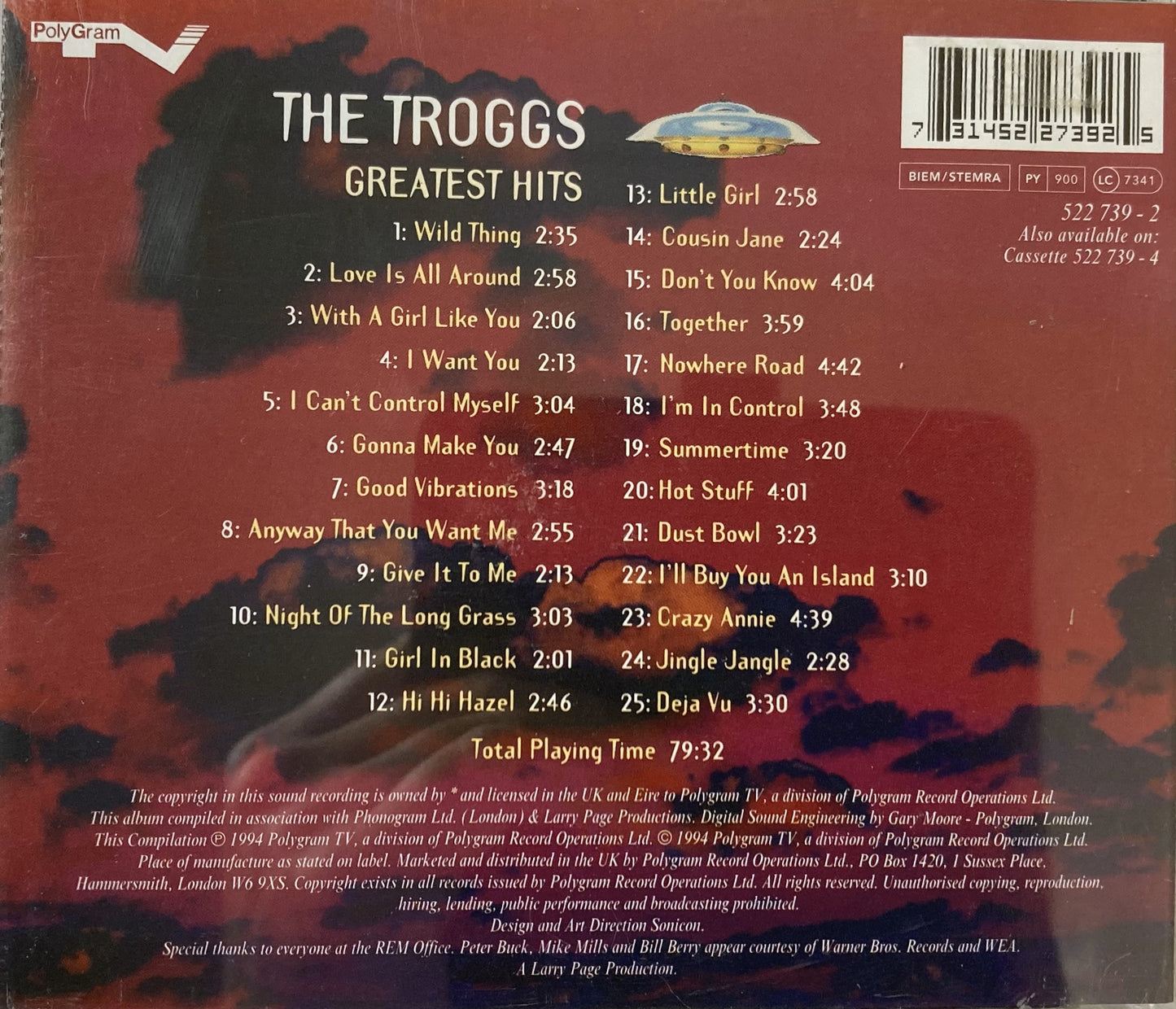 CD - Troggs - Greatest Hits