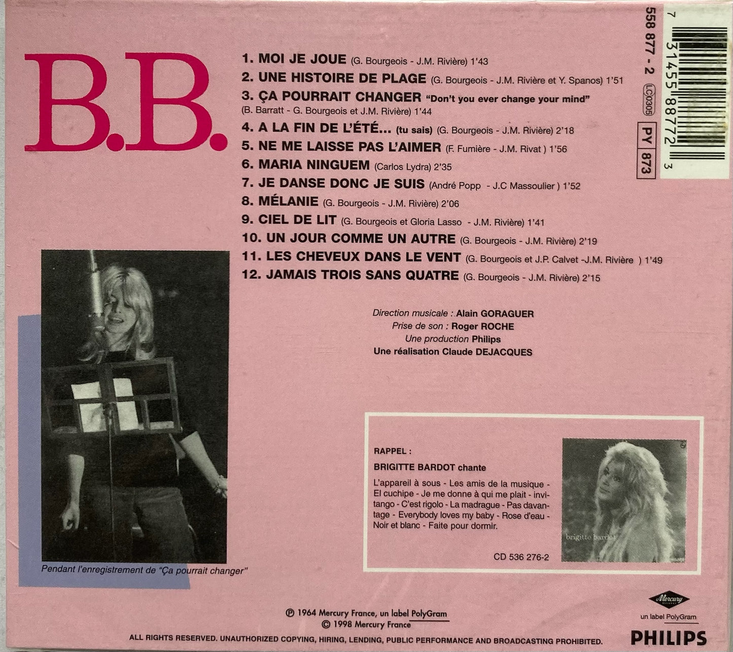 CD - B.B. Brigitte Bardot - L' original Remasterise 20 Bits