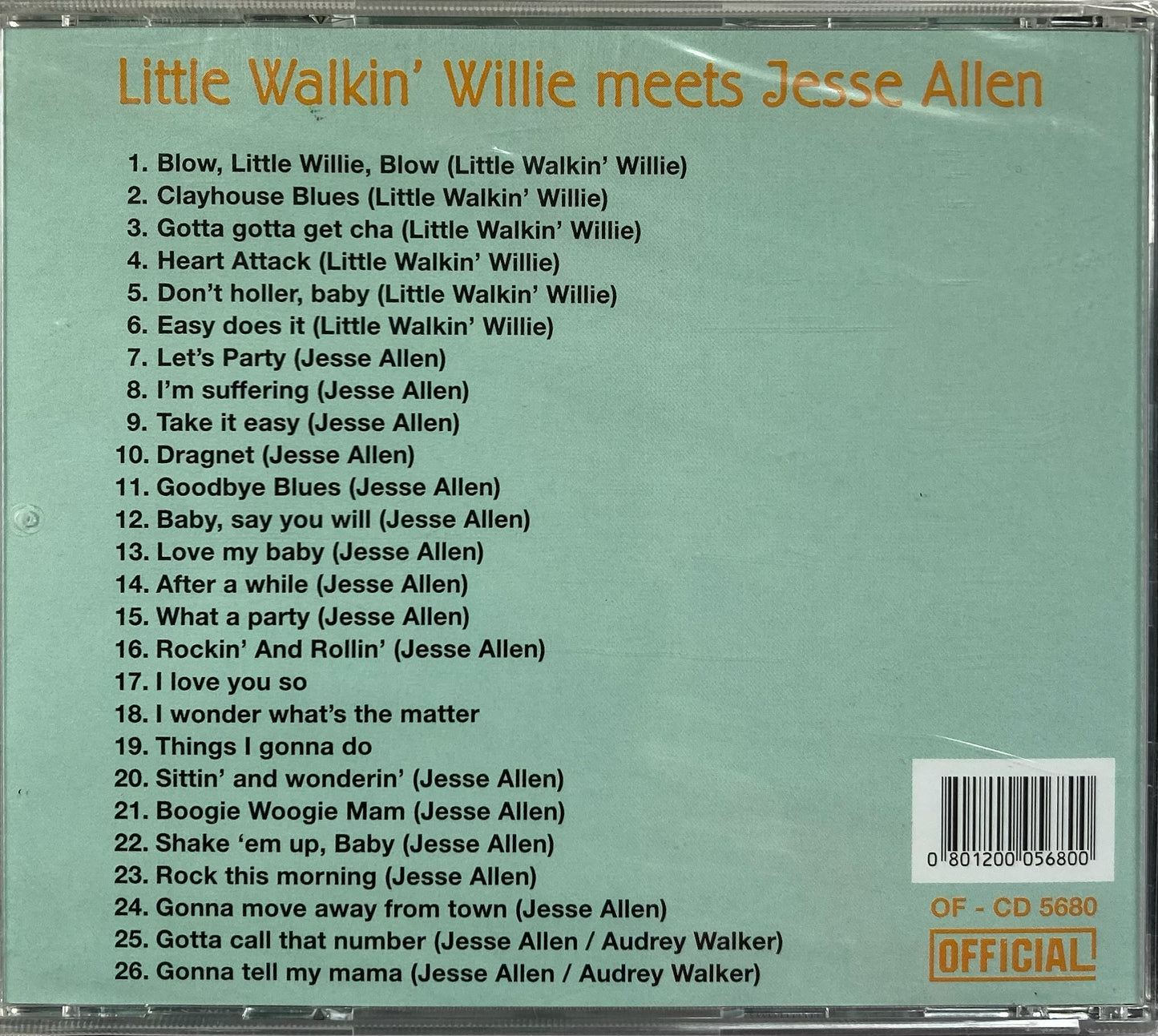 CD - Jesse Allen - Little Walkin' Willie meets Jesse Allen