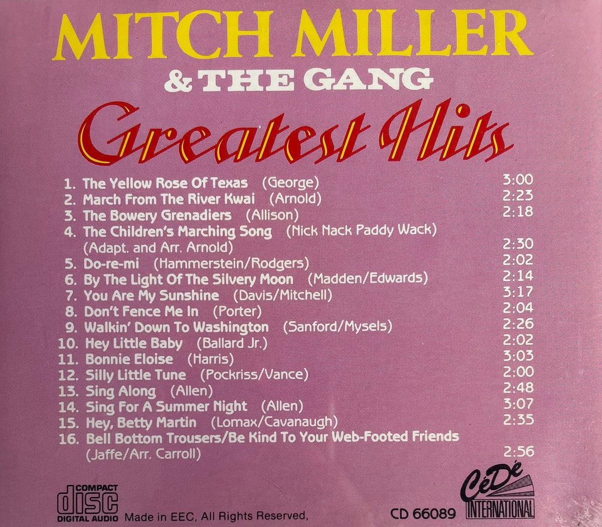 CD - Mitch Miller & The Gang - Greatest Hits