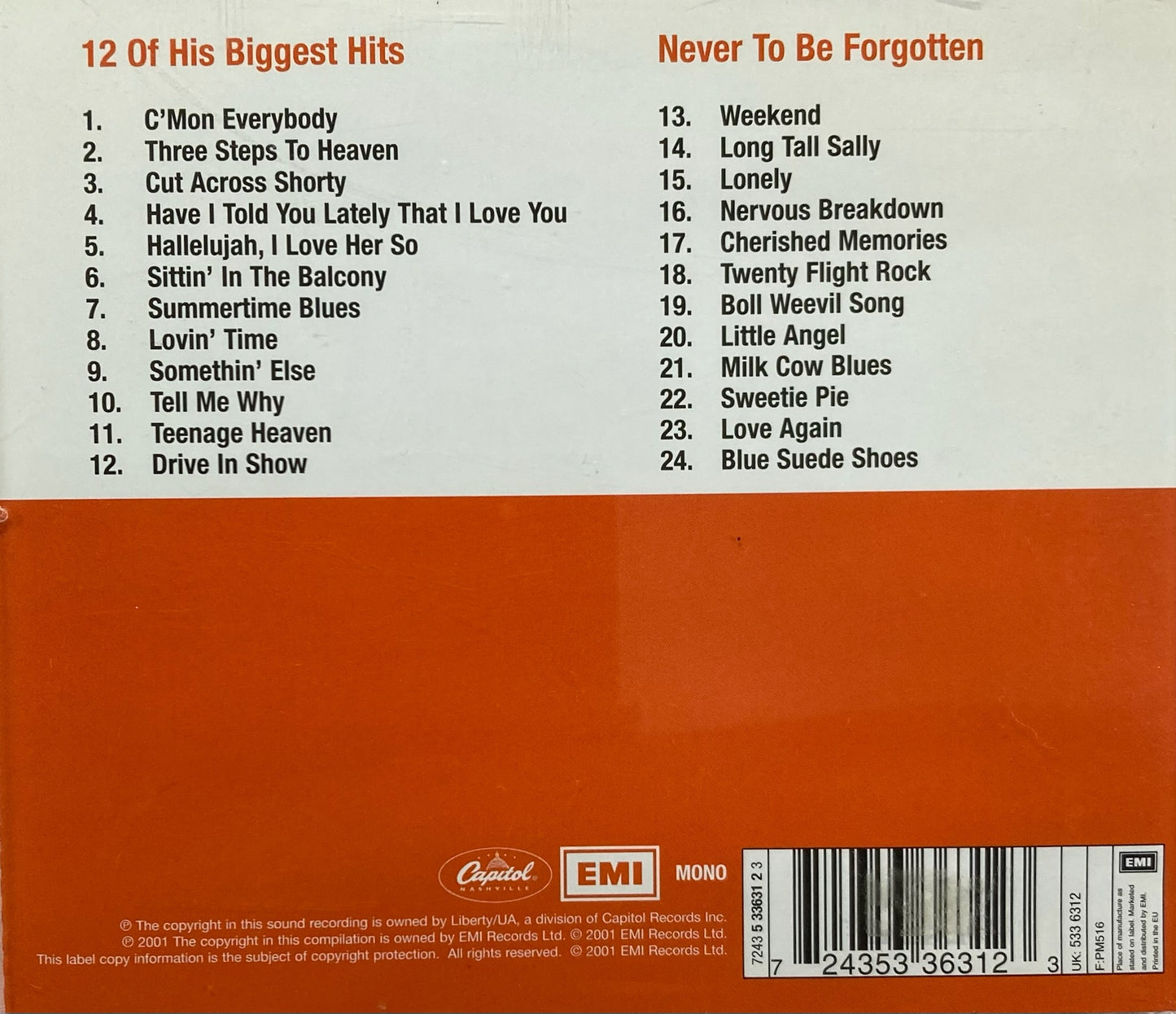 CD - Rock'n'Roll Presents - Eddie Cochran 12 Of His Biggest Hits