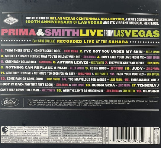 CD - Louis Prima & Keely Smith - Live From Las Vegas