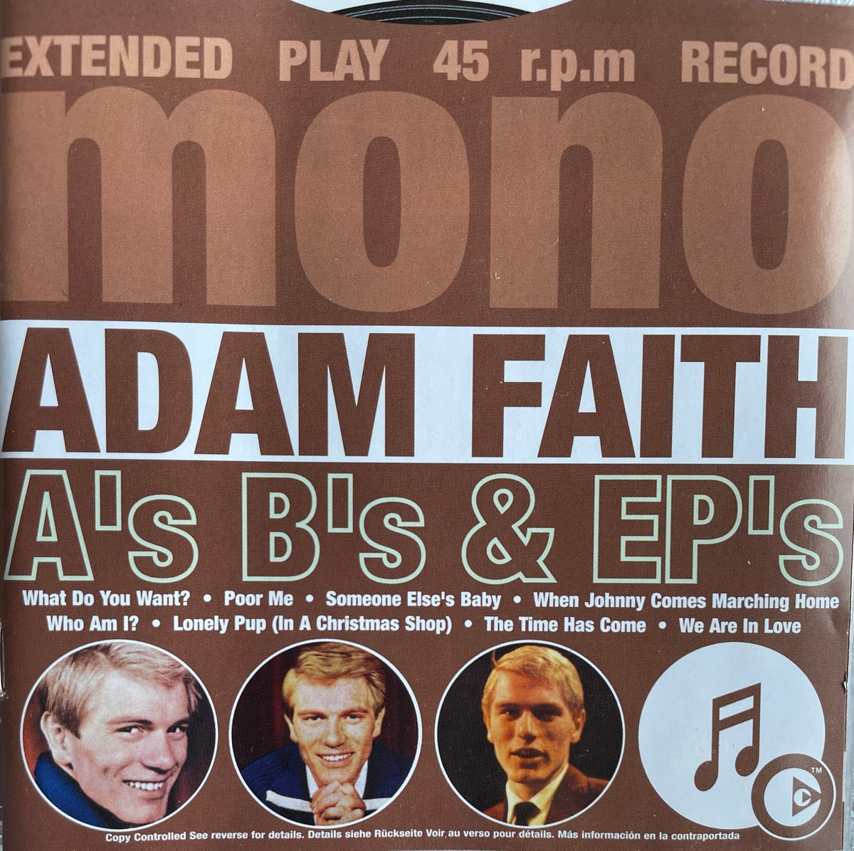 CD - Adam Faith - As Bs & Eps