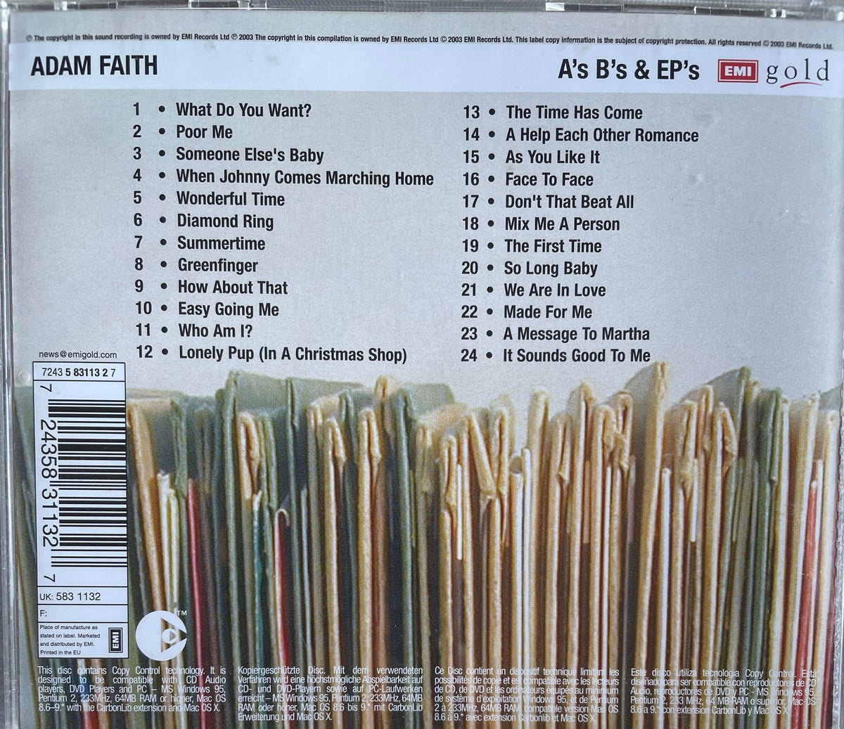CD - Adam Faith - As Bs & Eps