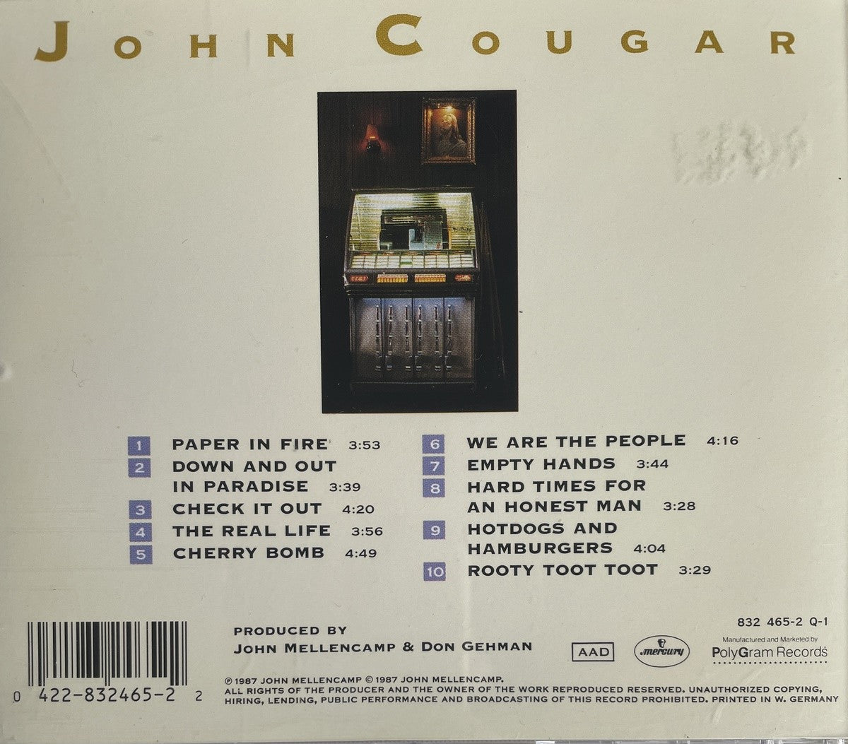 CD - John Cougar Mellencamp - The Lonesome Jubilee