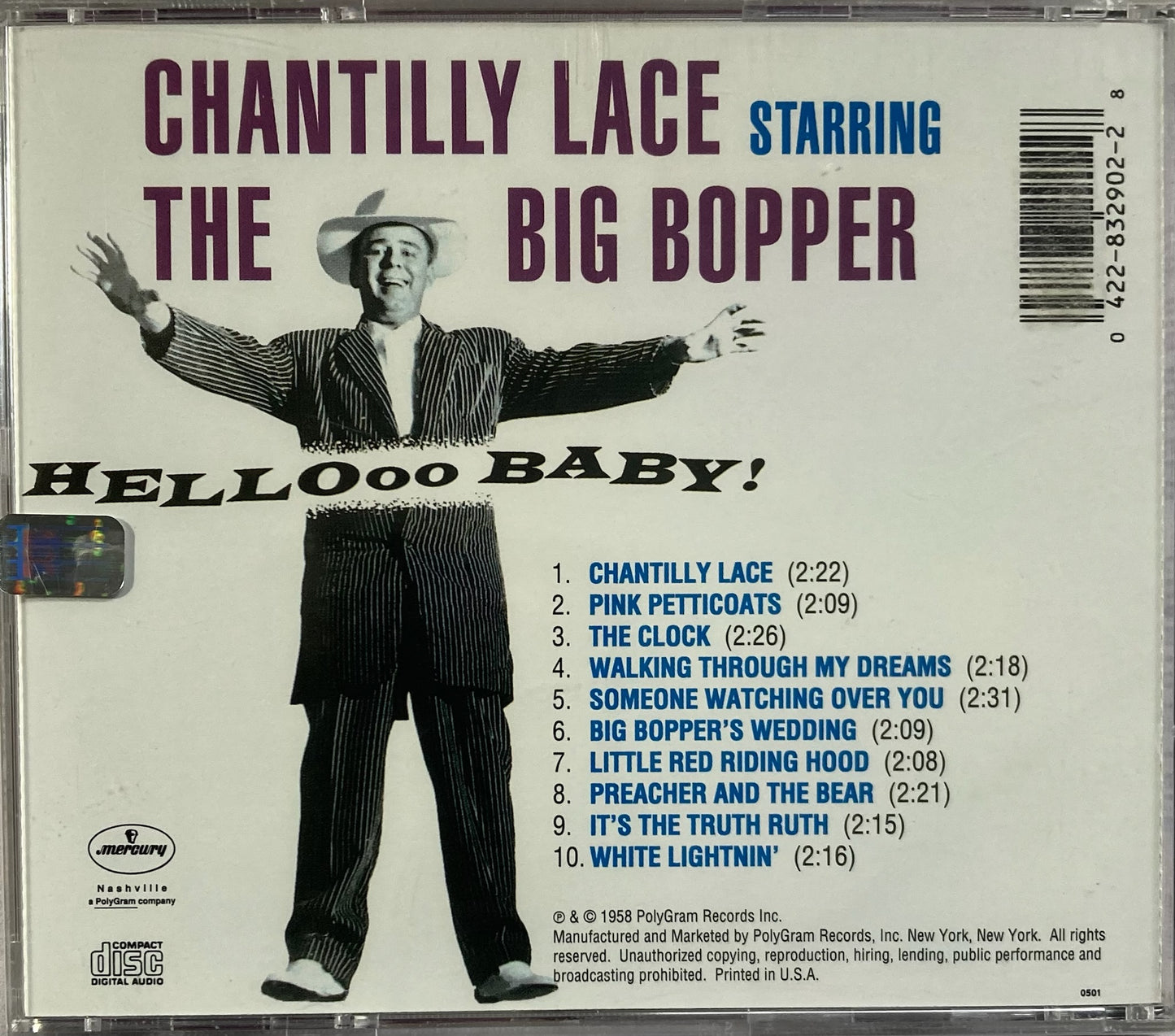 CD - Big Bopper - Chantilly Lace Starring The Big Bopper - Hello Baby!