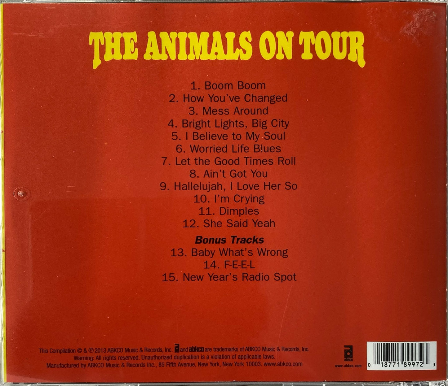 CD - Animals - The Animals on Tour