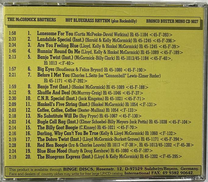 CD - McCormick - Brothers Hot Bluegrass Rhythm