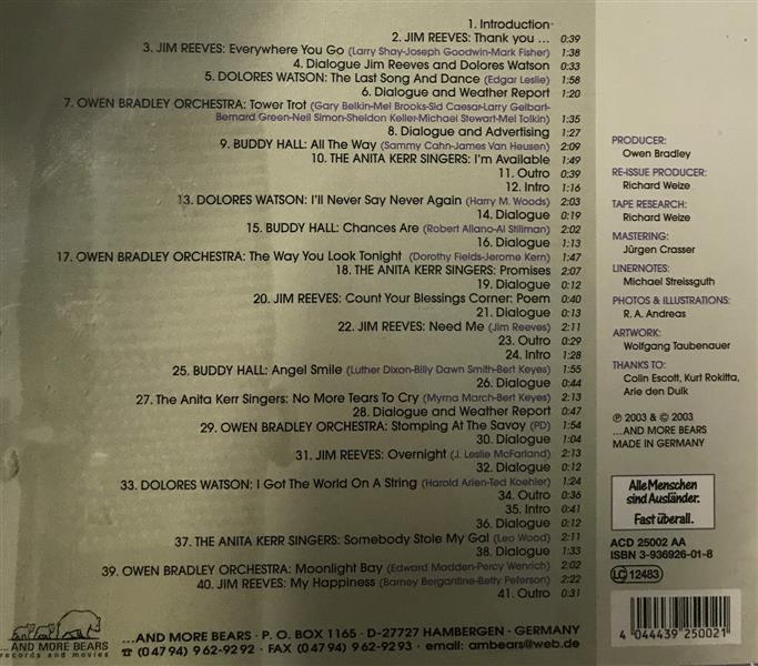 CD - Jim Reeves - The Jim Reeves Radio Show