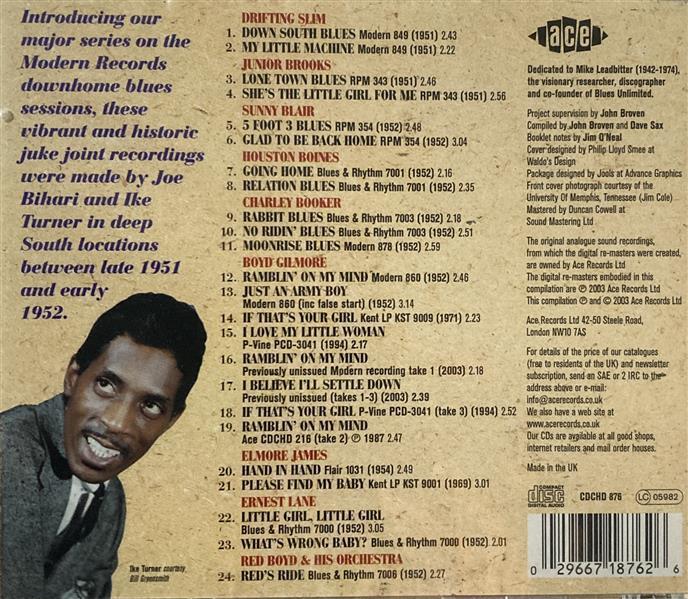 CD - VA - The Modern Downhome Blues Sessions: Arkansas & Mississippi 1951 - 1952 Vol.1