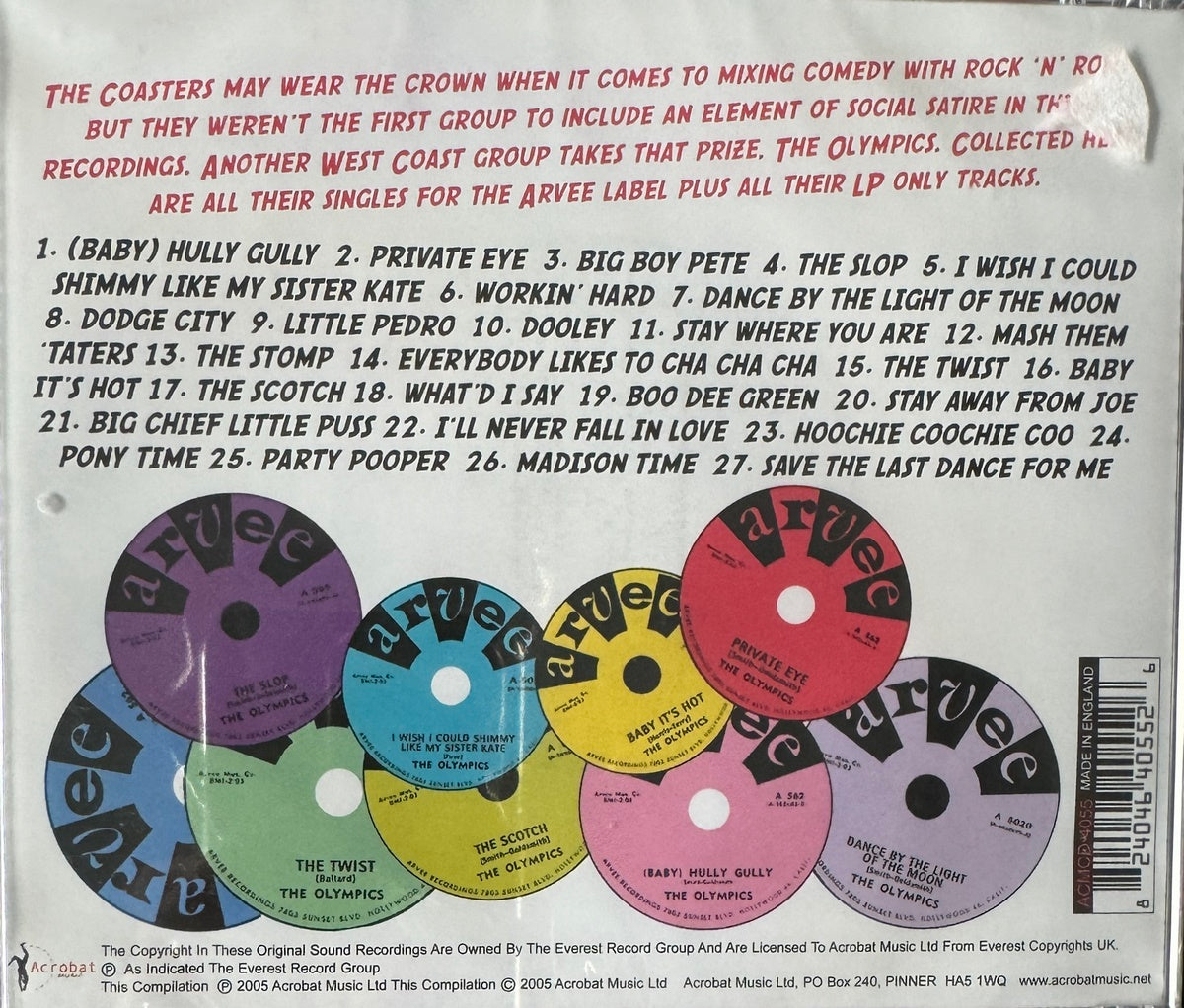 CD - Olympics - Arvee Singles Plus