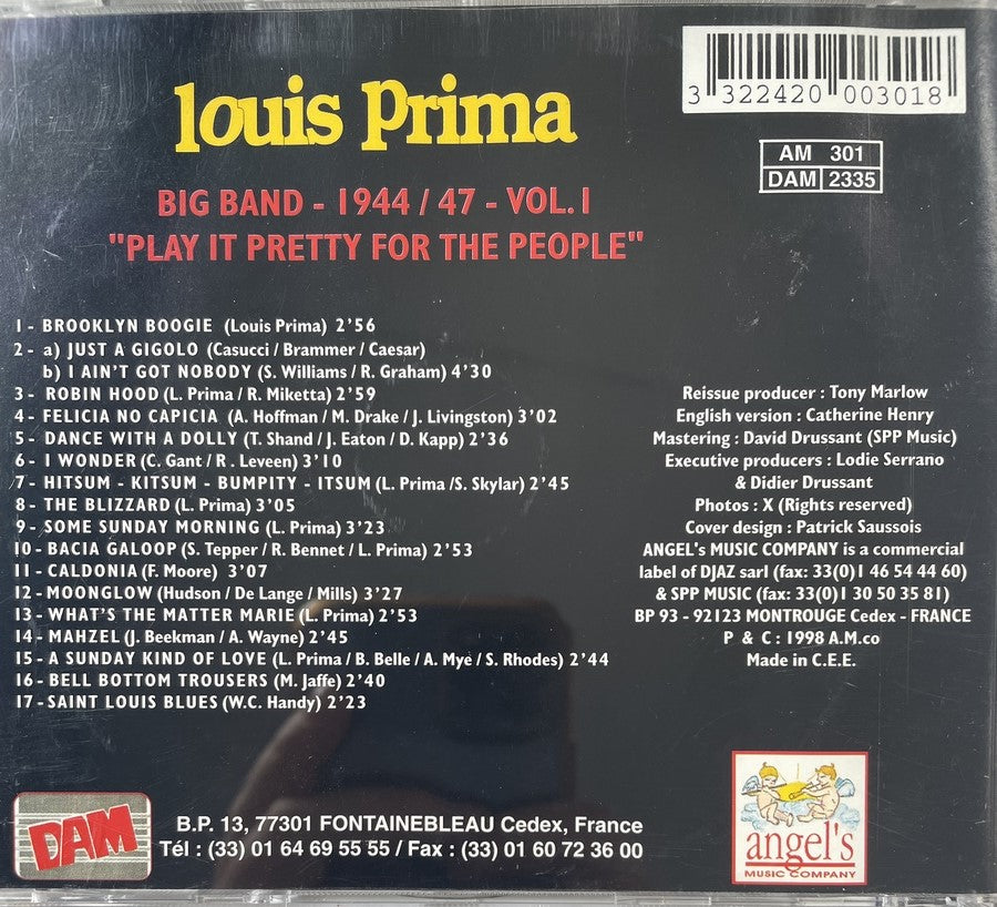 CD - Louis Prima - Play It Pretty For The People