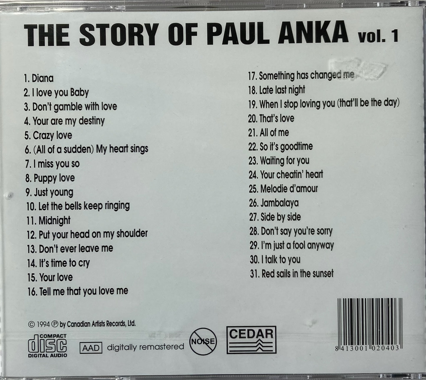 CD - Paul Anka - The Story of Paul Anka Vol.1