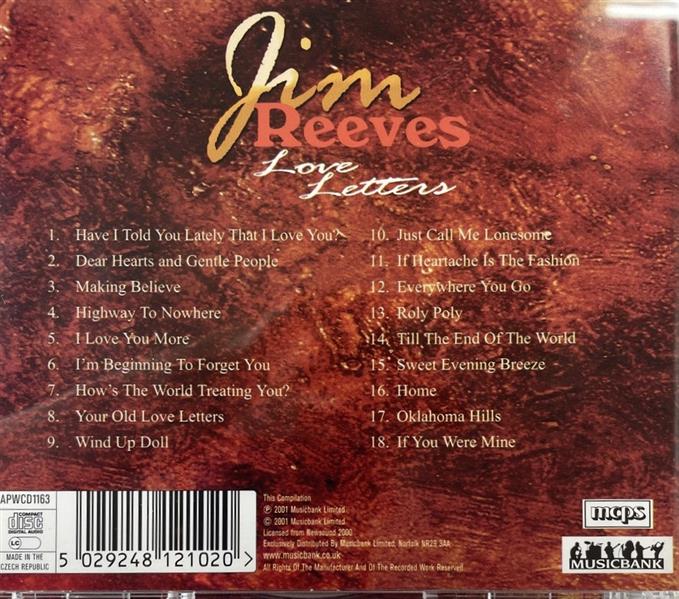 CD - Jim Reeves - Love Letters