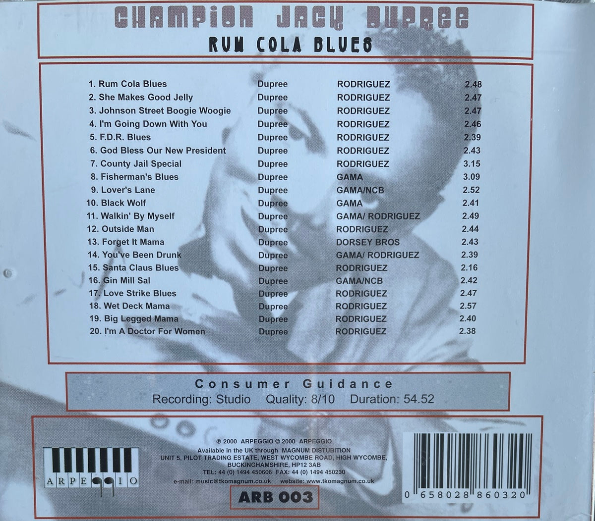 CD - Champion Jack Dupree - Rum Cola Blues