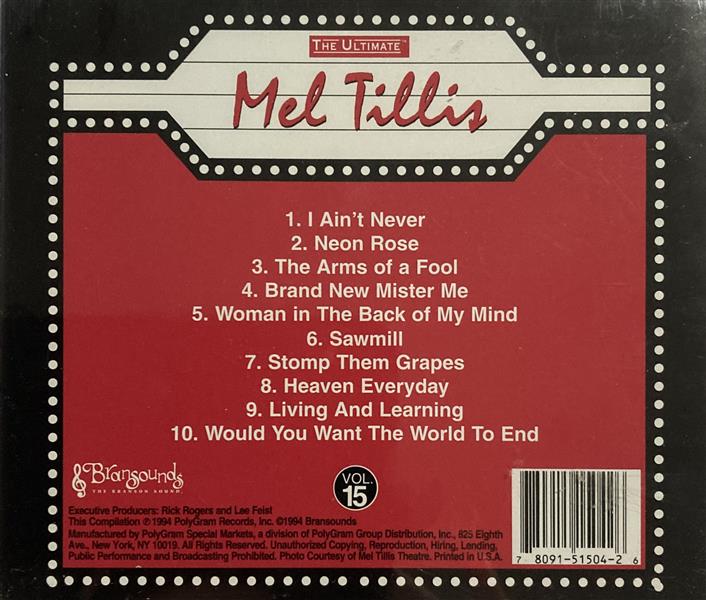 CD - Mel Tillis - Vol. 15