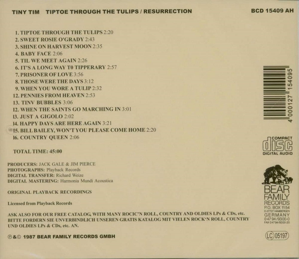 CD - Tiny Tim - Tiptoe Through The Tulips / Resurrection