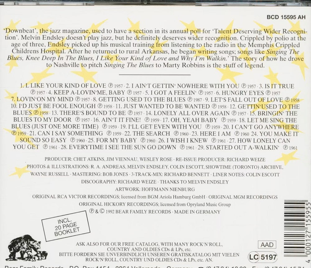 CD - Melvin Endsley - I Like Your Kind Of Love