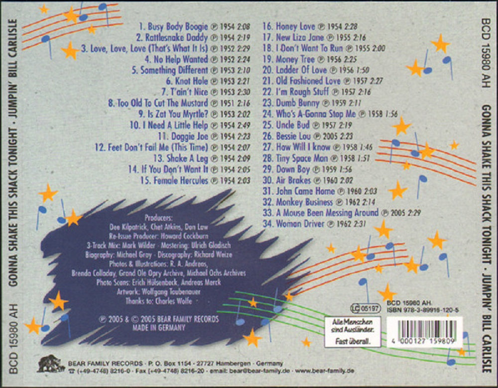 CD - Carlisles - Gonna Shake This Shack Tonight