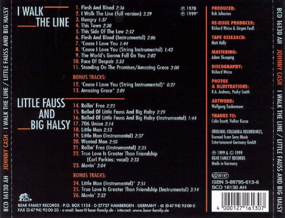 CD - Johnny Cash & Carl Perkins - I Walk The Line - Little Fauss And Big Halsy