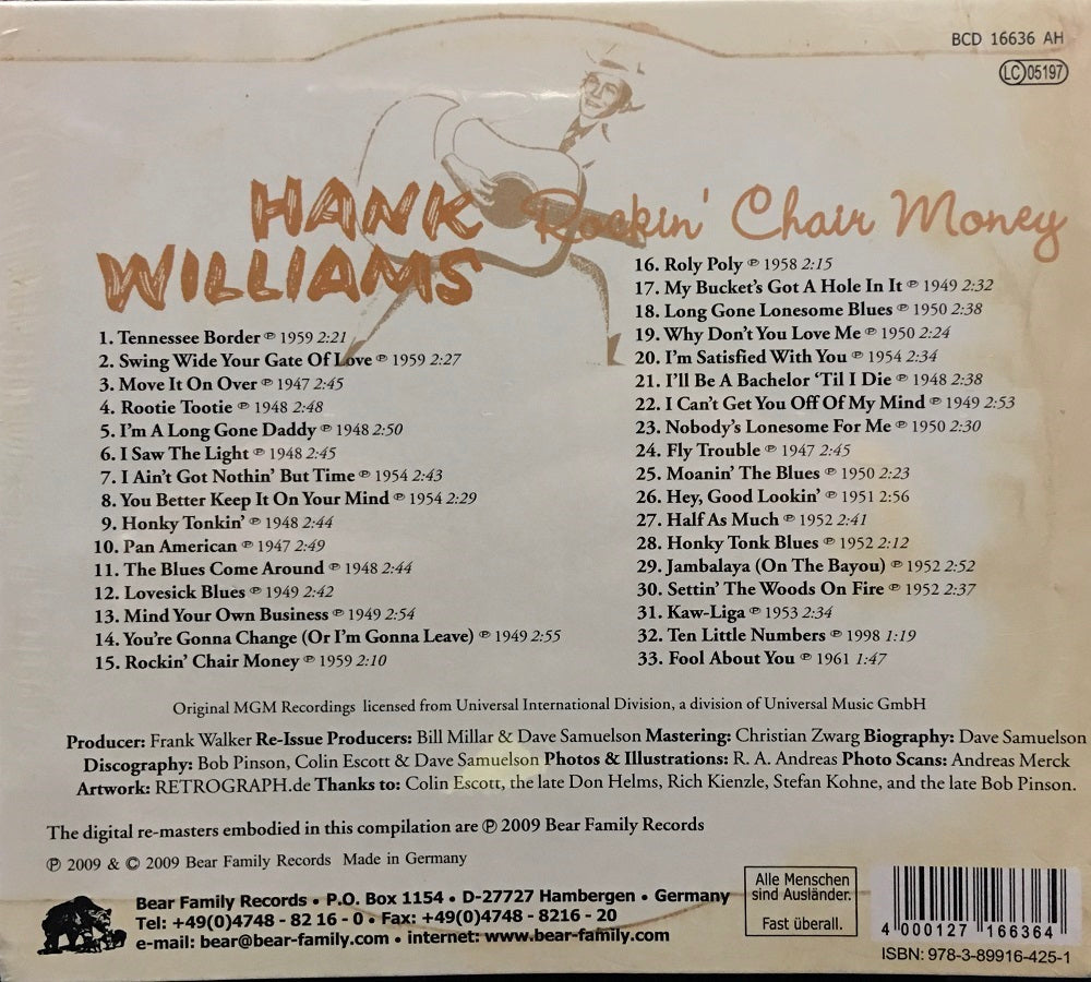 CD - Hank Williams - Gonna Shake This Shack - Rockin' Chair Money