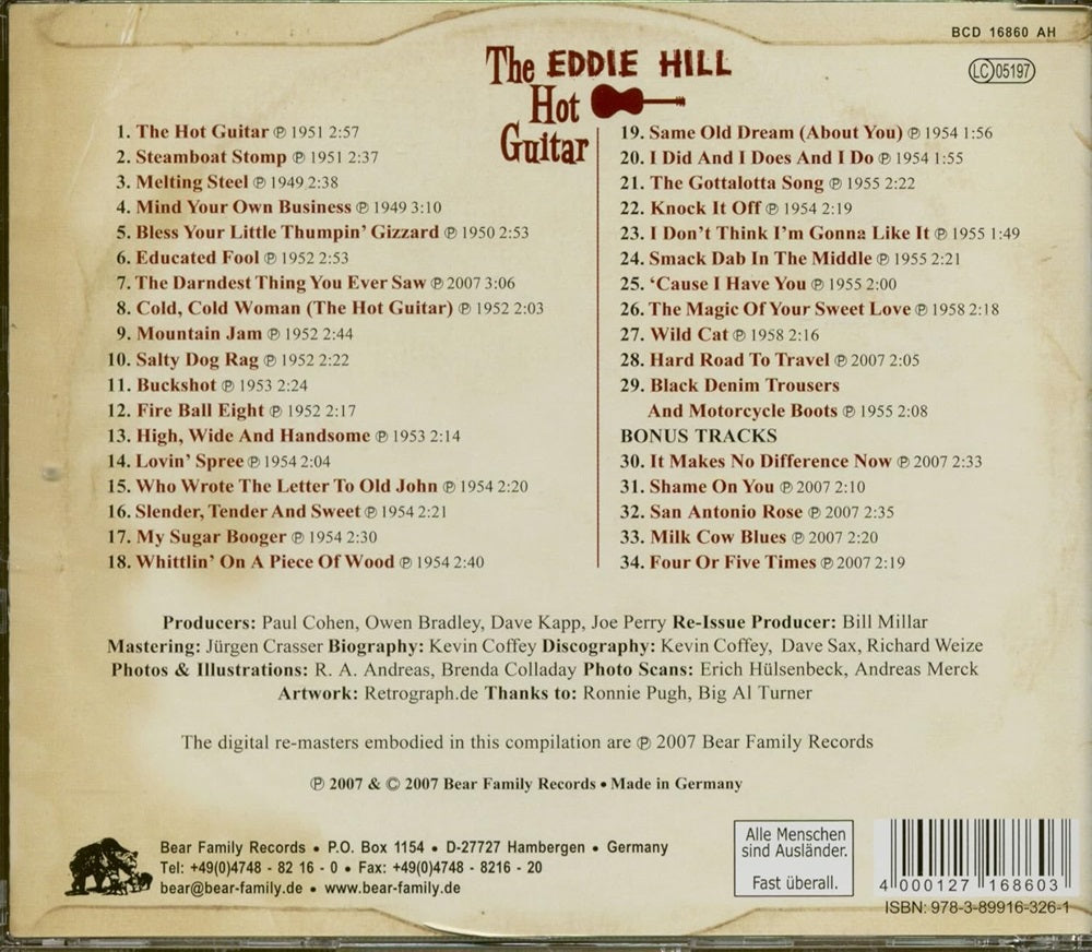 CD - Eddie Hill - Gonna Shake This Shack Tonight-The Hot Guitar