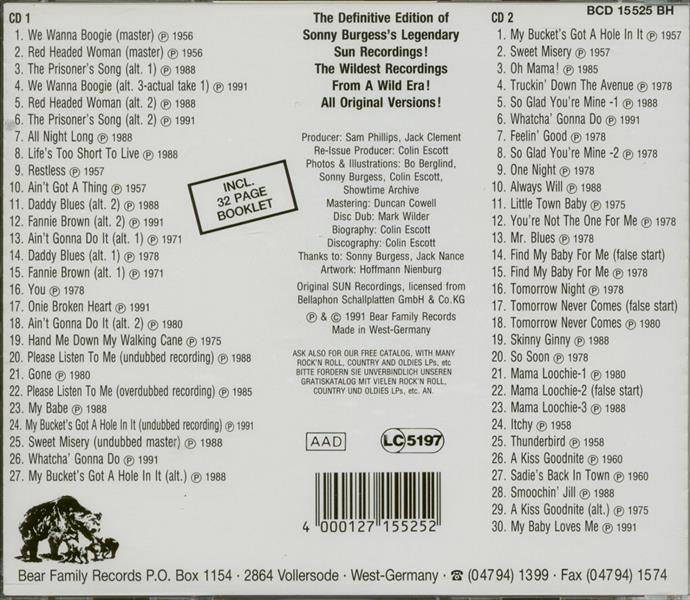 CD-2 - Sonny Burgess - Classic Recordings 1956-59