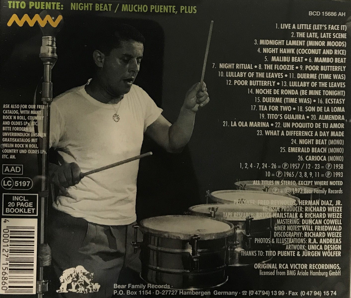 CD - Tito Puente - Night Beat / Mucho Puente, Plus