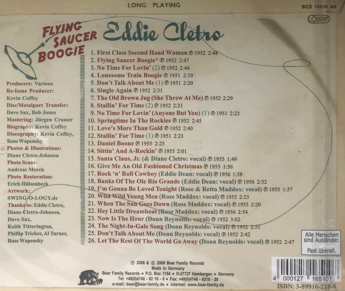 CD - Eddie Cletro - Flying Saucer Boogie