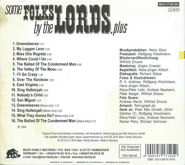 CD - Lords - Some Folks By The Lords, Plus