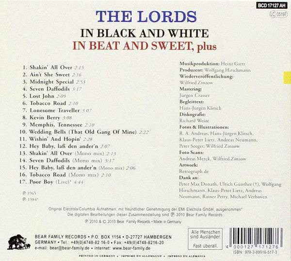 CD - Lords - In Black And White - In Beat And Sweet, Plus