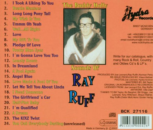 CD - Ray Ruff - The Buddy Holly Sound Of - I Took A Liking To Yo