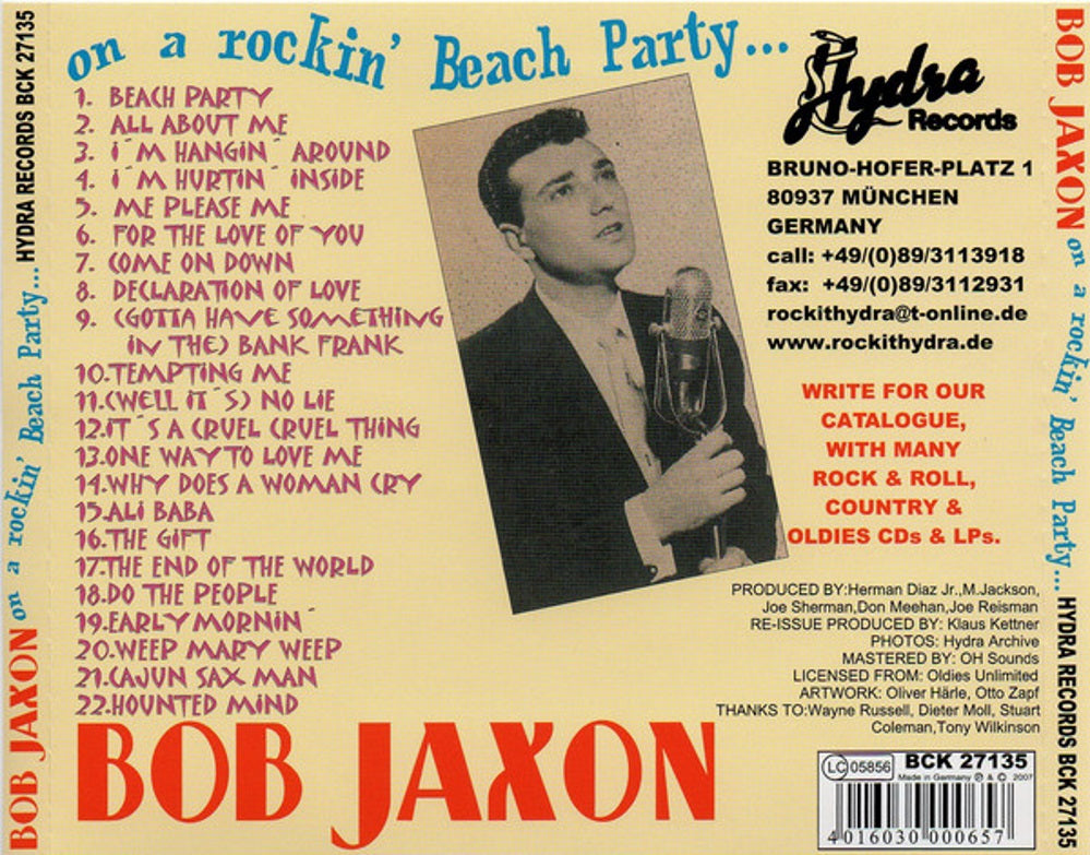 CD - Bob Jaxon - On A Rockin Beach Party