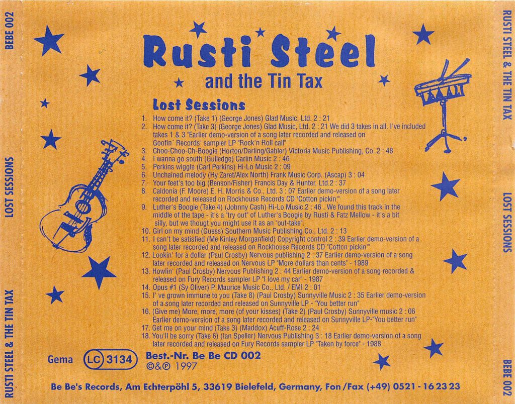 CD - Rusti Steel & The Tin Tax - Lost Sessions