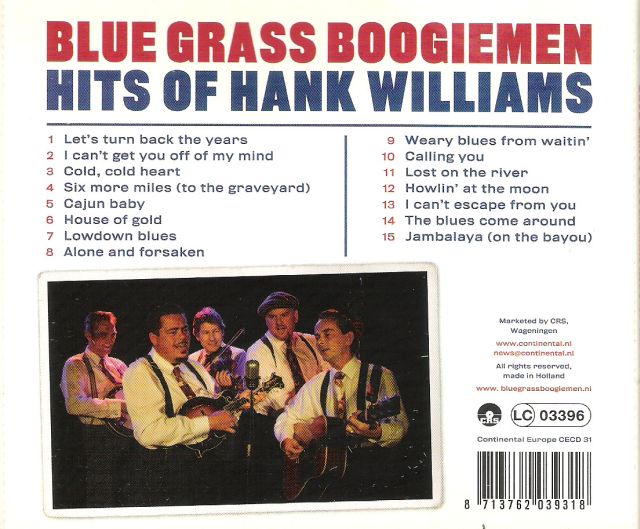 CD - Blue Grass Boogiemen - Hits of Hank Williams