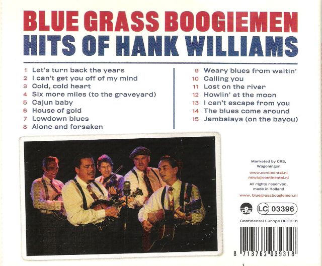 CD - Blue Grass Boogiemen - Hits of Hank Williams